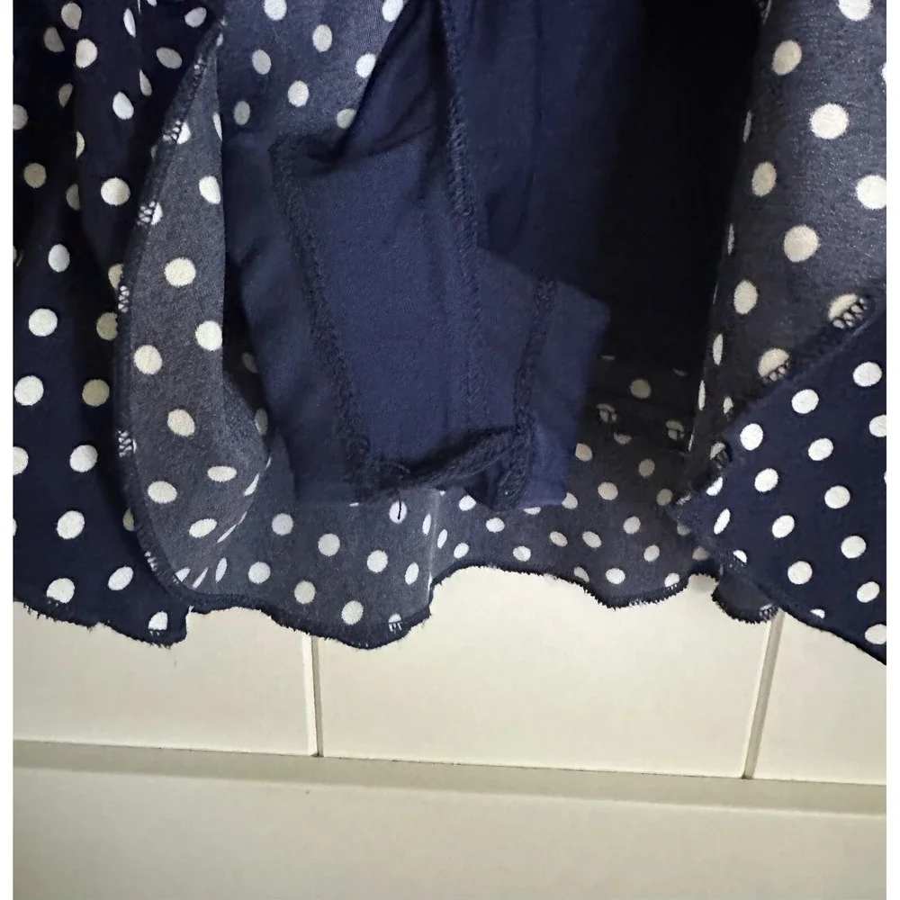 Favlux Fashion Womens Dress Navy Polka-Dots‎ Lined Romper Wrap Dress Size Medium